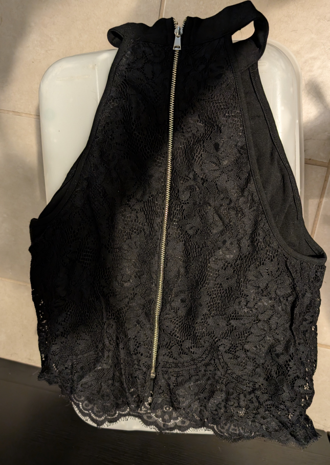 Black Lace Halter Top - photo 4
