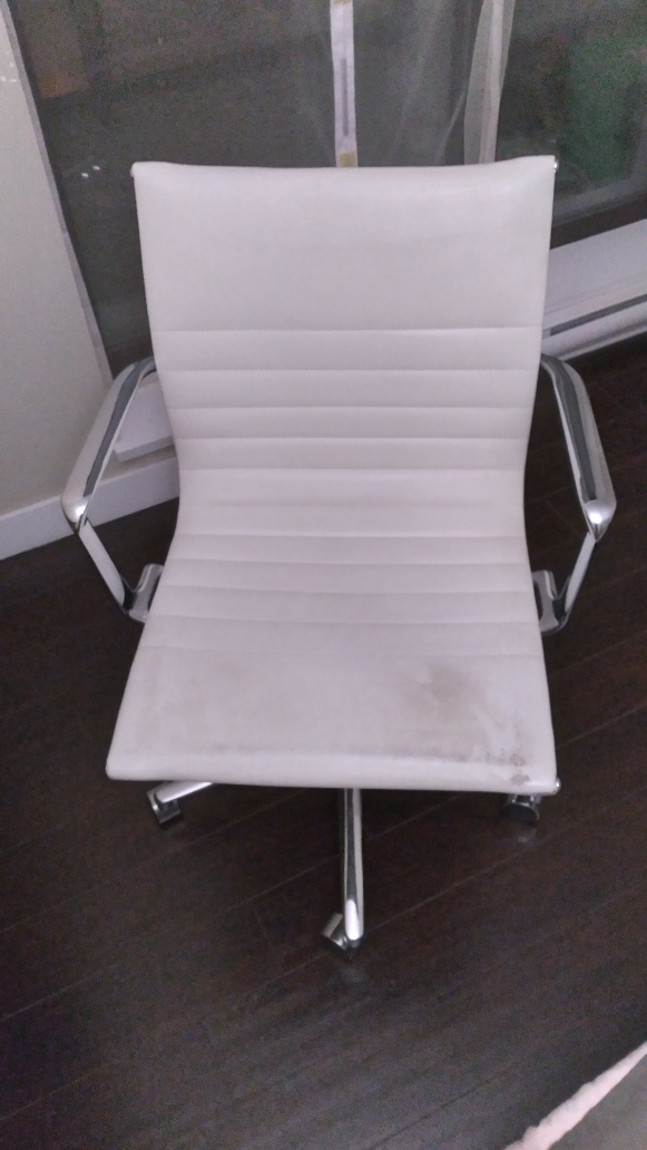 White Leather Office Chair with Chrome Base - photo 2