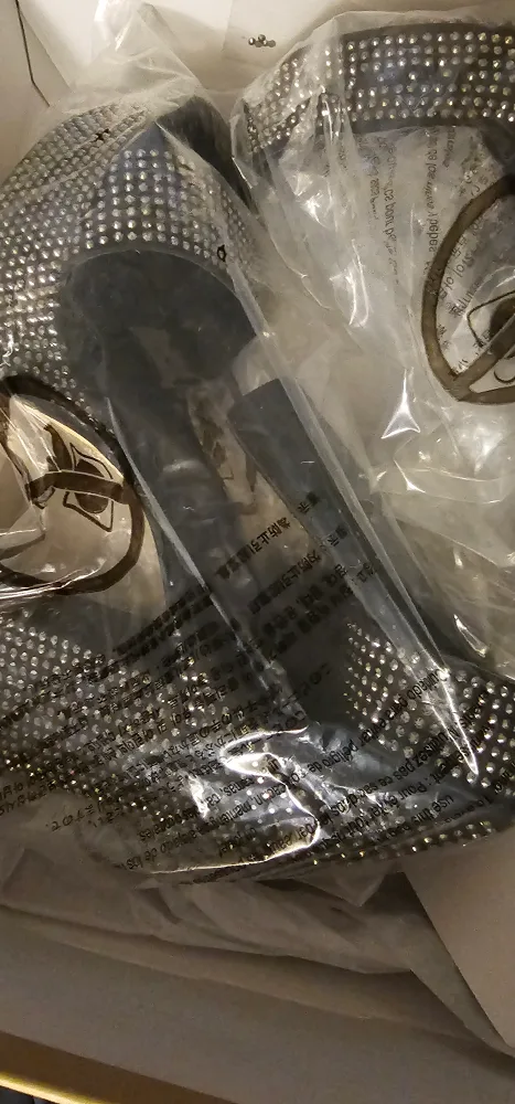 Michael Kors Black Crystal Platform Sandals - Size 8 image indicator(3)