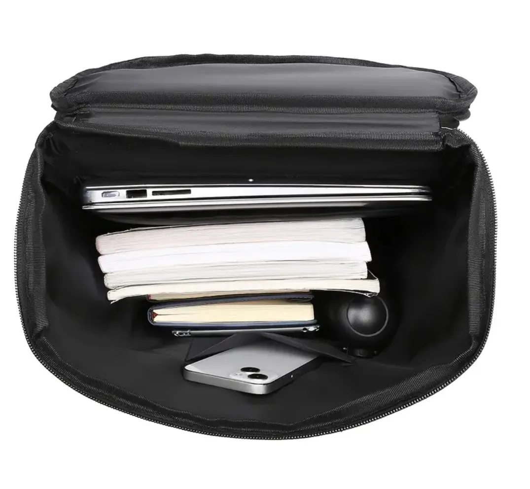 Black and Grey leather Backpack image indicator(5)