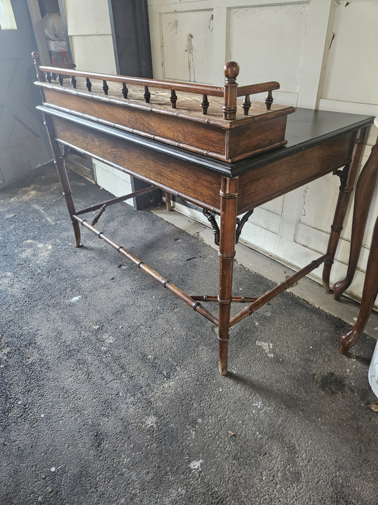 Vintage Bamboo Style Writing Desk - photo 3