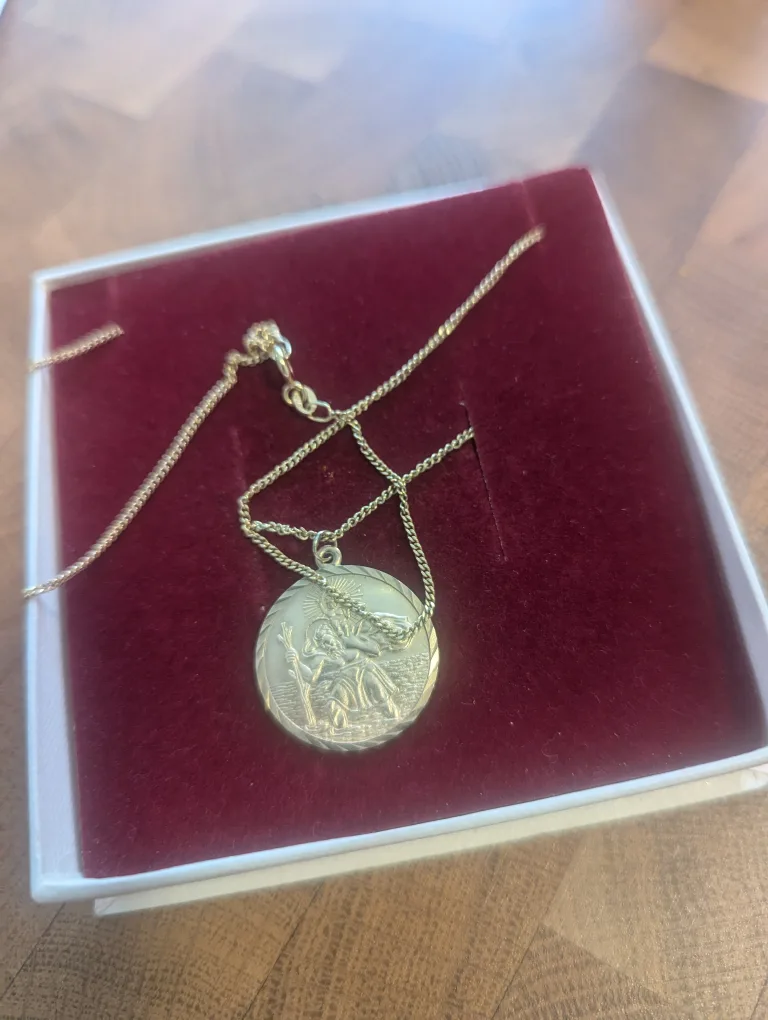 H.Samuel Gold Saint Christopher Medallion Necklace image indicator(3)