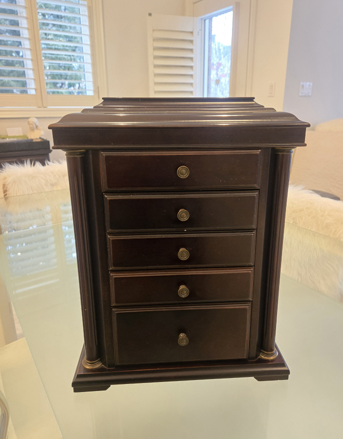 Bombay Dark Brown Wooden Jewelry Armoire