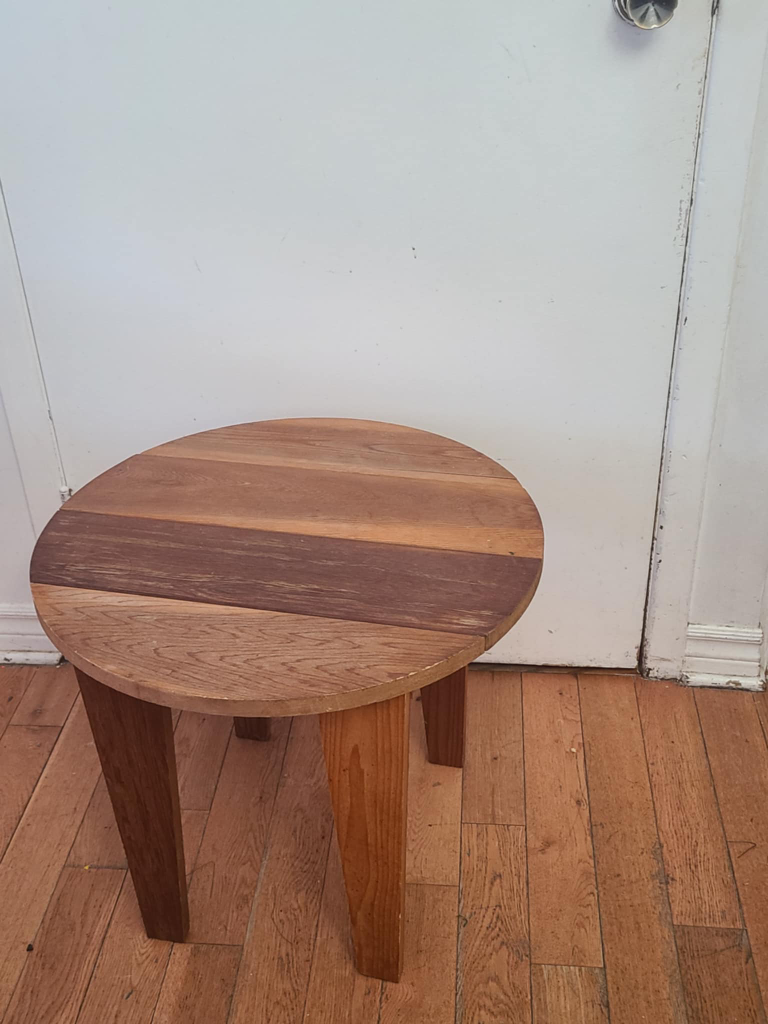 Small Round Wooden Side Table - photo 2