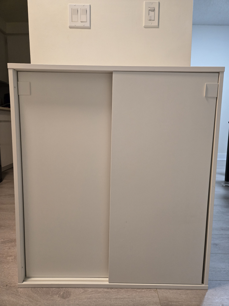 IKEA White Sliding Door Storage Cabinet