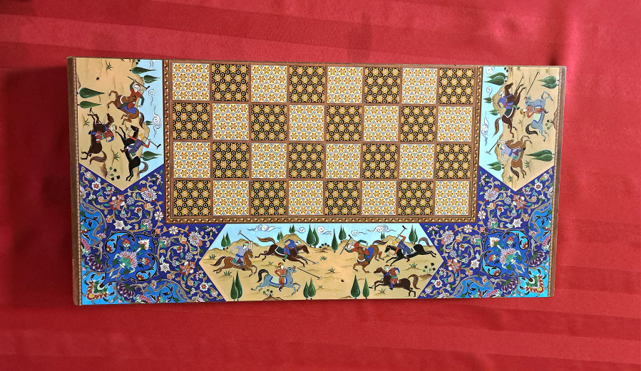 Persian Backgammon Board with Safavid-era Painting - photo 3
