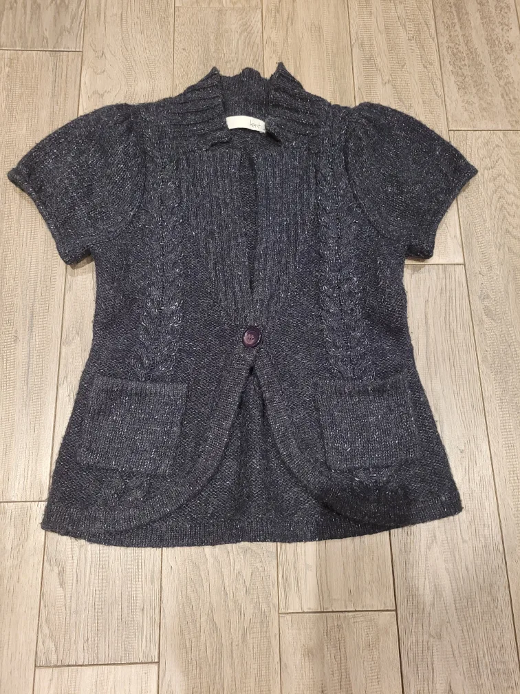 Women's Dark Grey Knit Cardigan Sweater thumbnail
