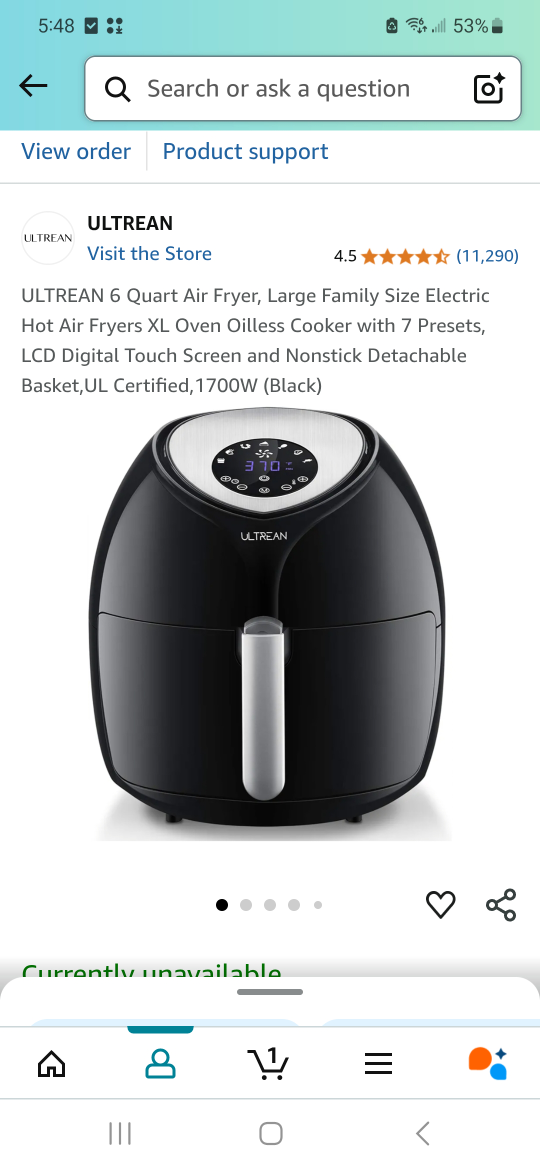 Ultrean 6 Quart Air Fryer