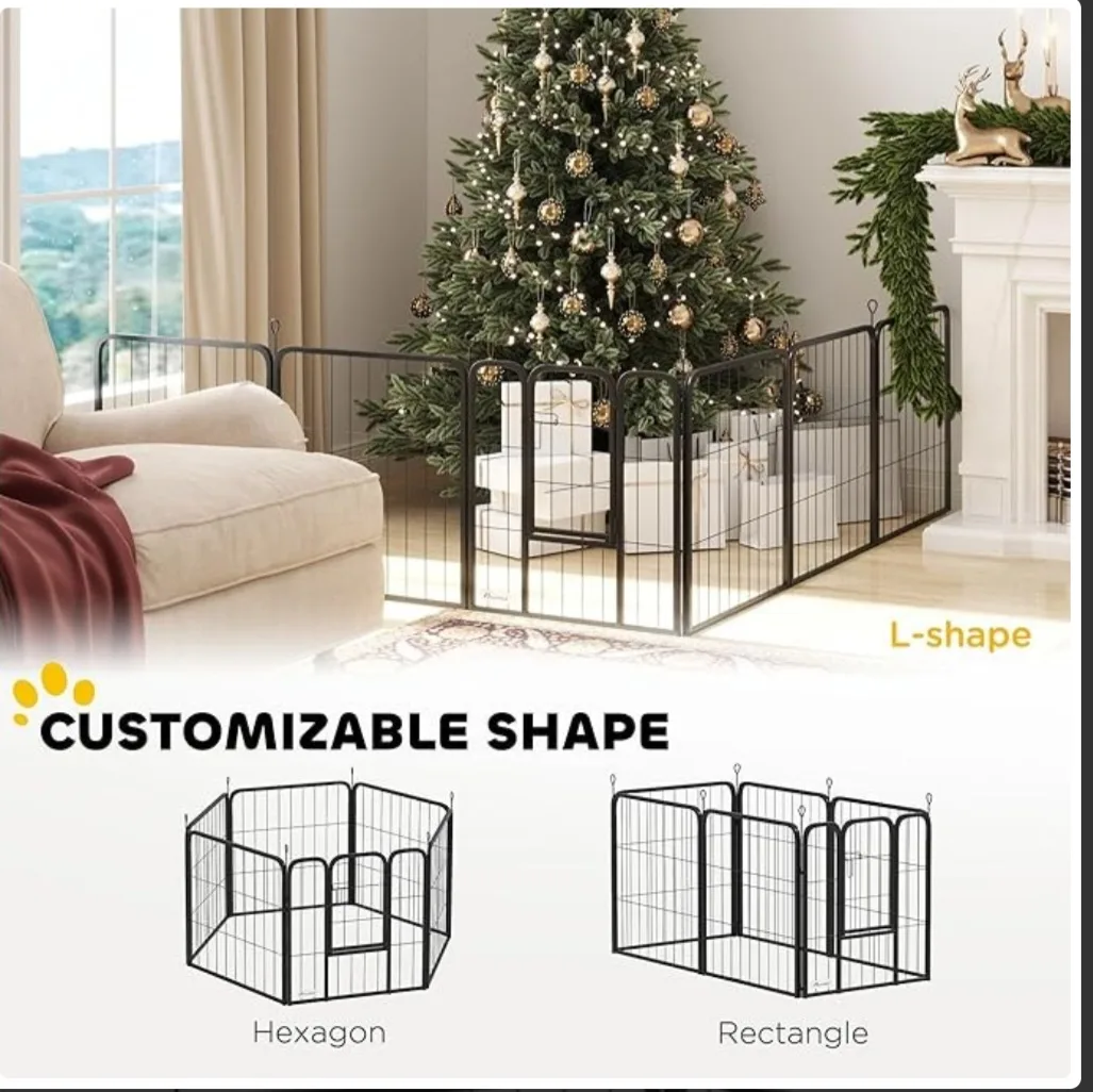 Portable 6-Panel Pet Playpen - Black image indicator(2)