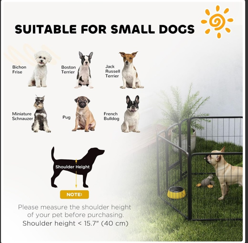 Portable 6-Panel Pet Playpen - Black - photo 3