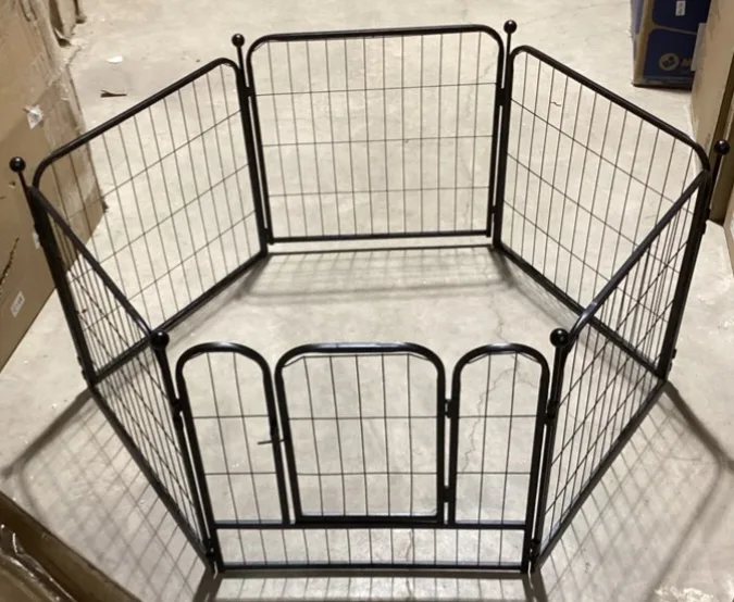 Portable 6-Panel Pet Playpen - Black image indicator(4)