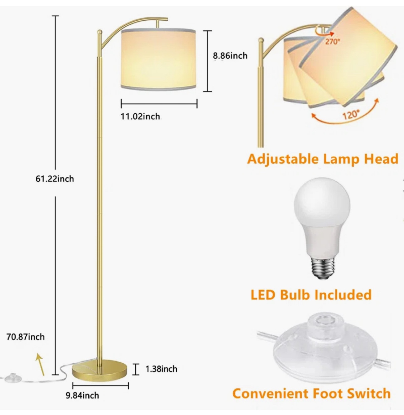 Gold floor lamp - photo 2