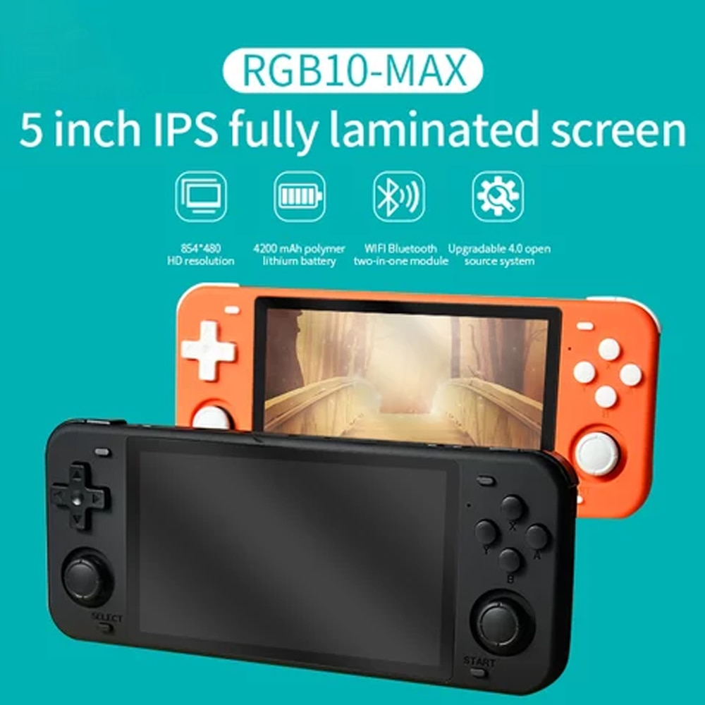 POWKIDDY RGB10 MAX PRO 5 inch Handheld Game Console - Orange - photo 2