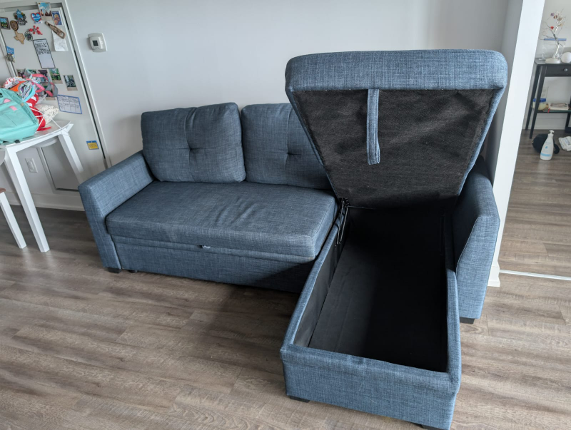 Grey Sectional Bed Sofa with Storage - photo 2