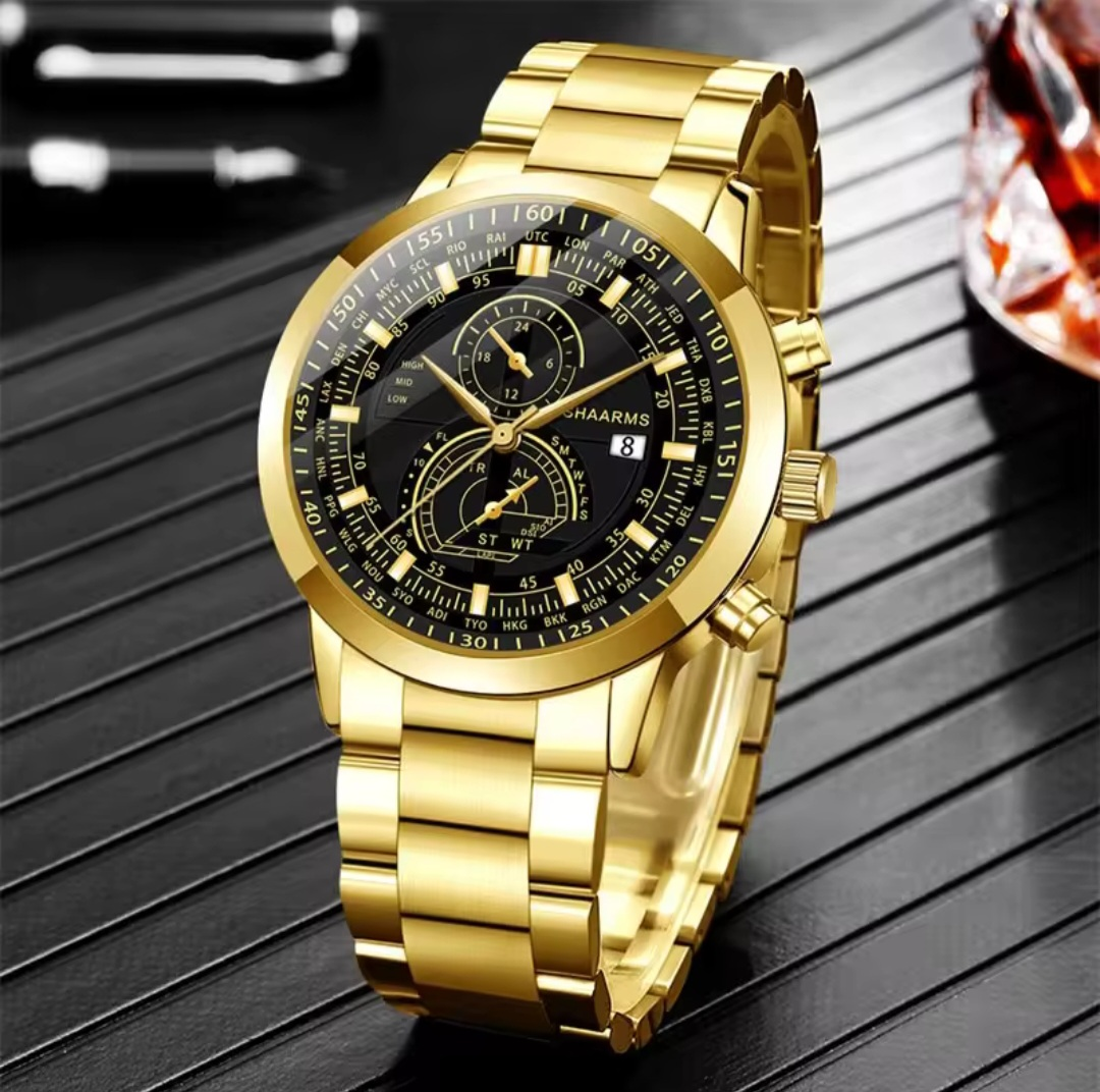 Men's Gold Tone Watch with Bracelet - photo 3