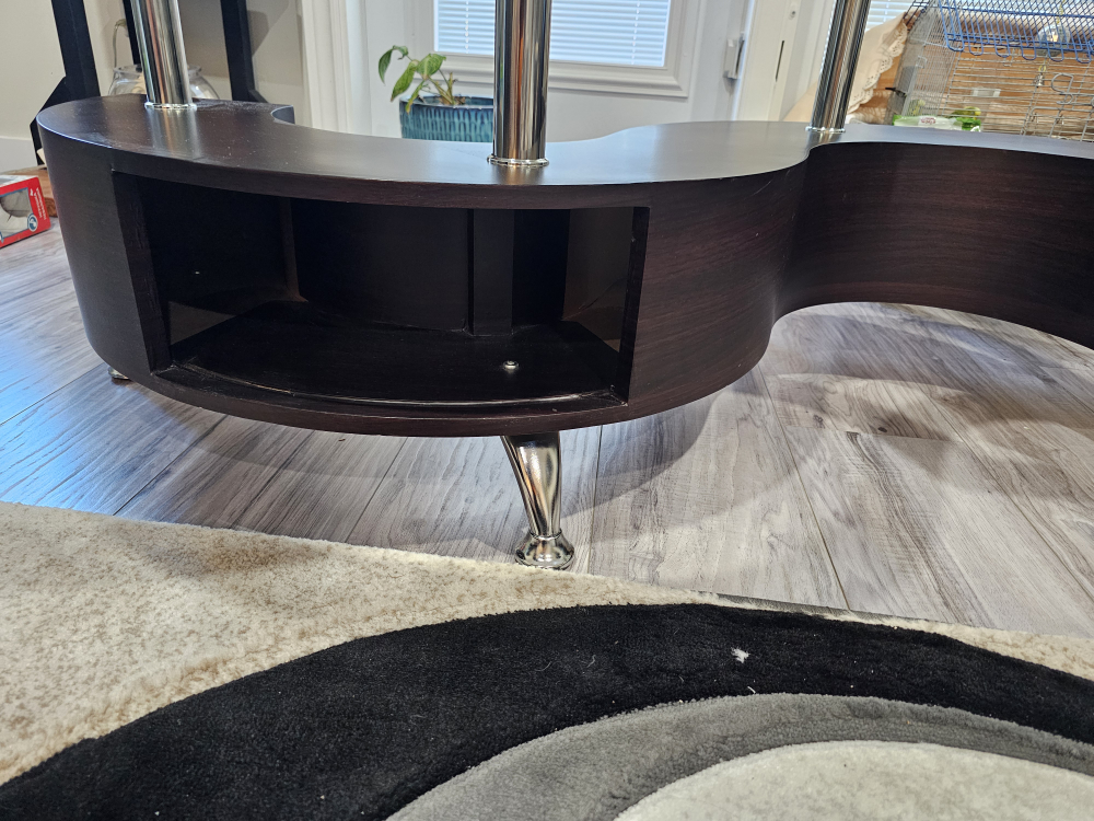 Unique S-Shaped Coffee Table with Glass Top - photo 3