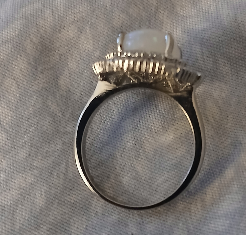 Elegant man made opal stone ring - photo 3