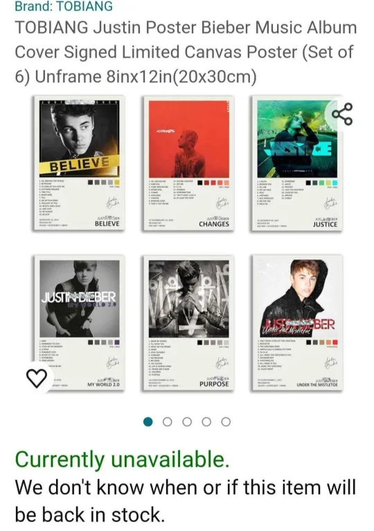 Justin Bieber Album Covers - Canvas Prints (Set of 3) image indicator(2)