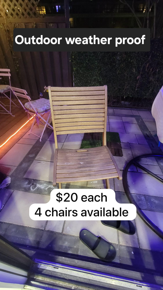 Outdoor Wooden Folding Chairs - Set of 4