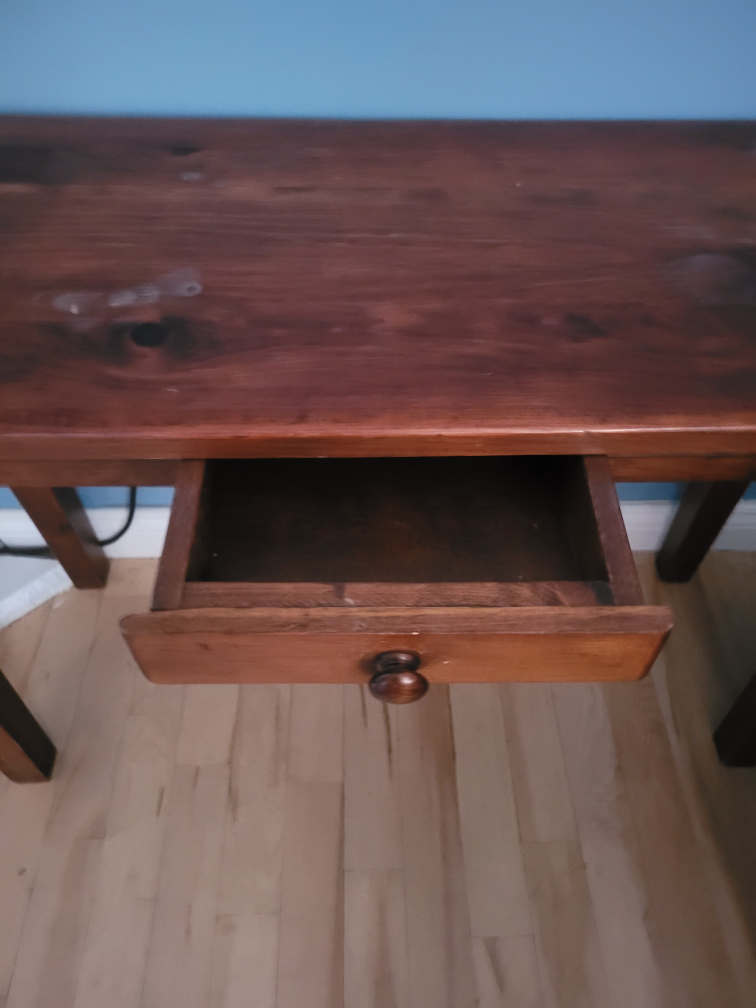 Dark Wood Console Table with Drawer - photo 3