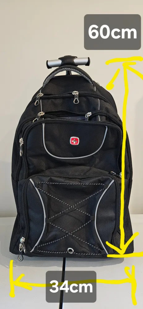 SwissGear Rolling Backpack - Black mint condition thumbnail