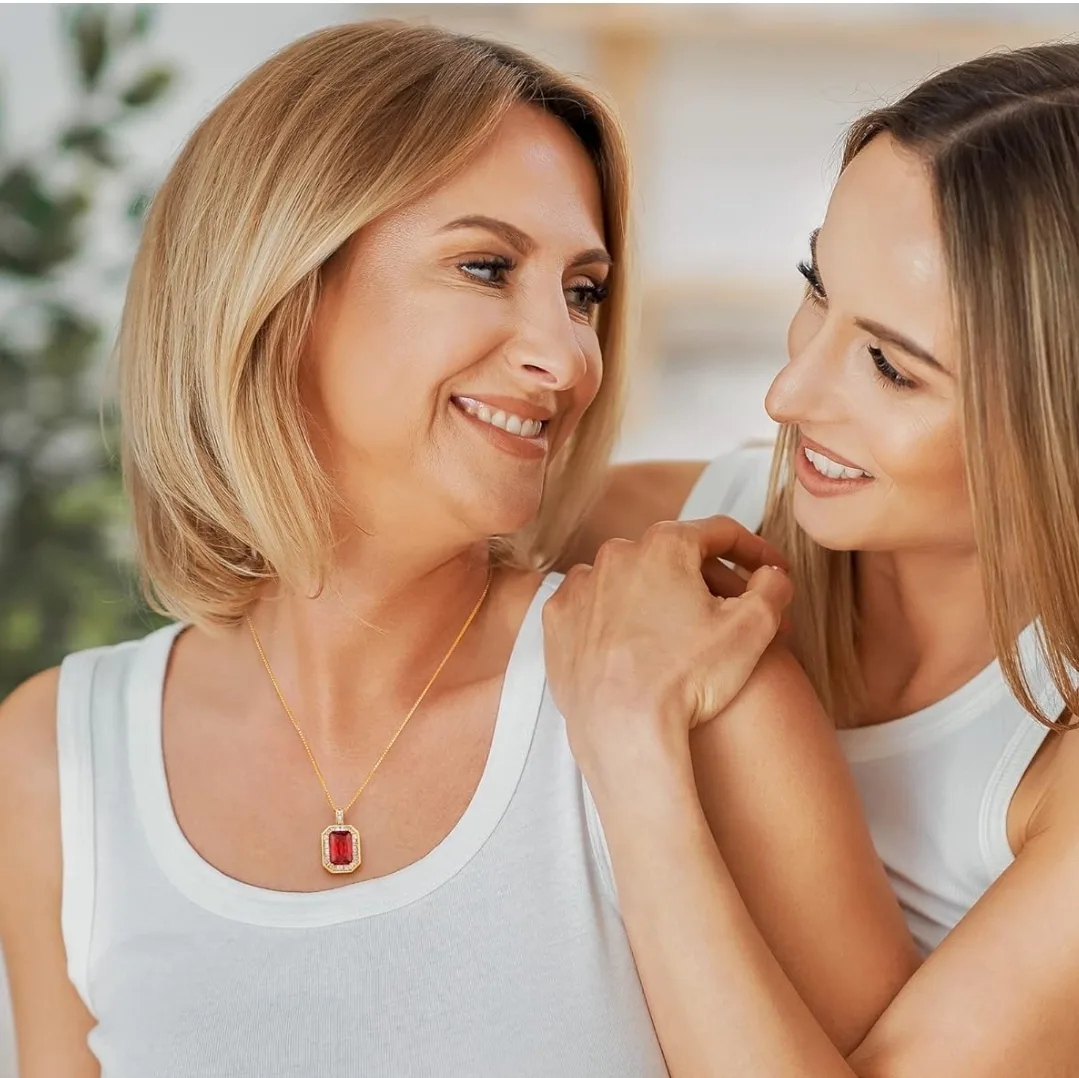 Birthstone Necklace 18K Gold Plated Sterling Silver Gift for Mom image indicator(7)