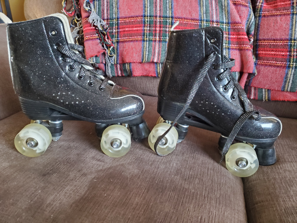 Black Roller Skates with Clear Wheels