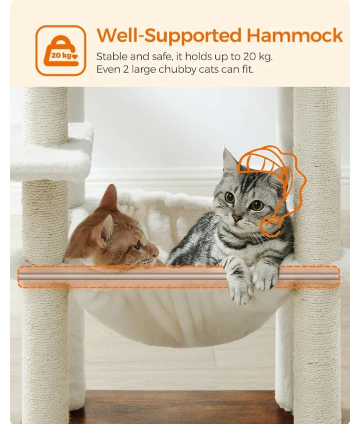 Feandrea Cat Tree Condo, 54.3-inch Multi-Level Cat Tower - photo 4