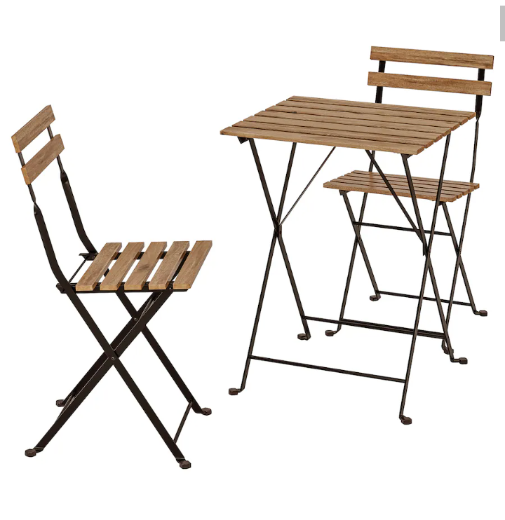 Outdoor/ Patio Foldable 1 table and 2 chairs