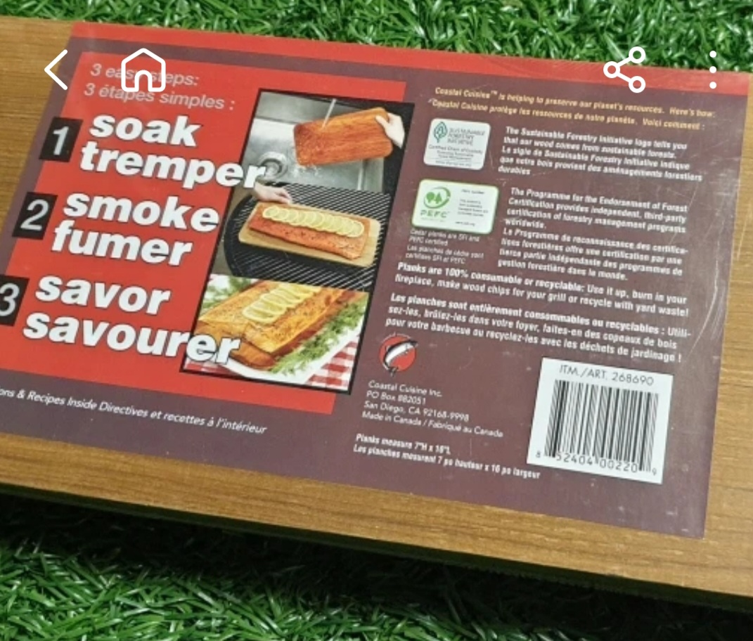 Coastal Cuisine Wooden Planks for Smoking Salmon