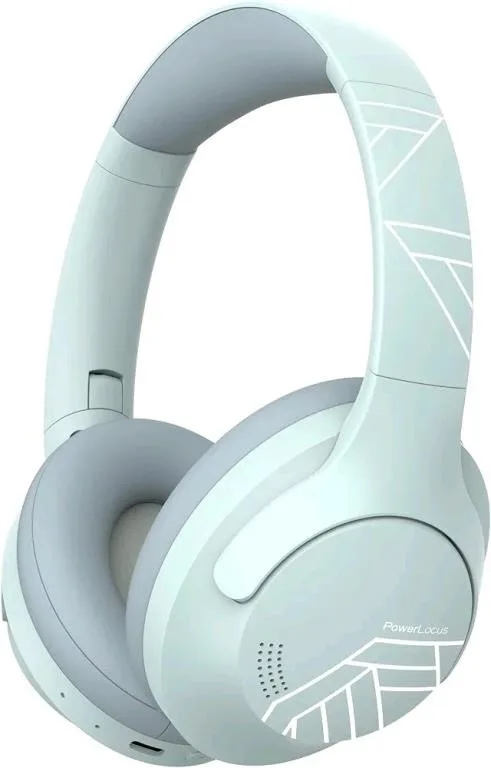 PowerLocus Wireless Over-Ear Headphones - Light Blue thumbnail