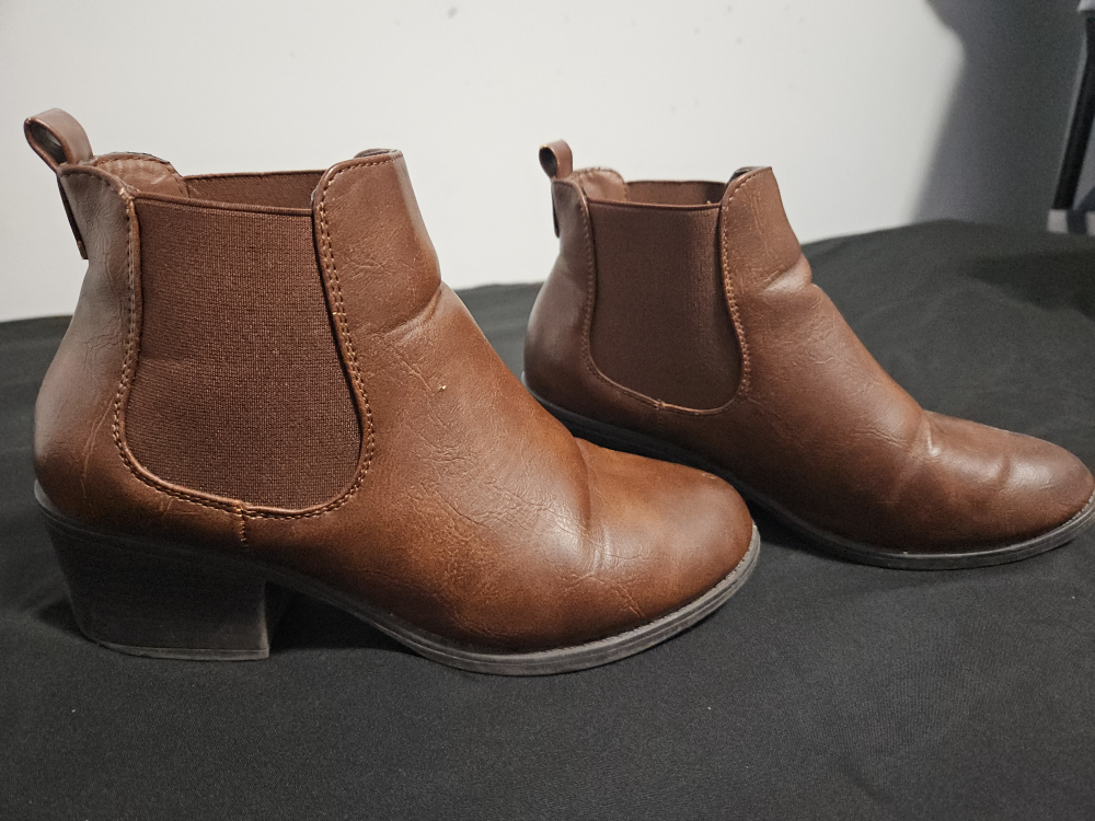 Brown  Ardene Leather Ankle Boots