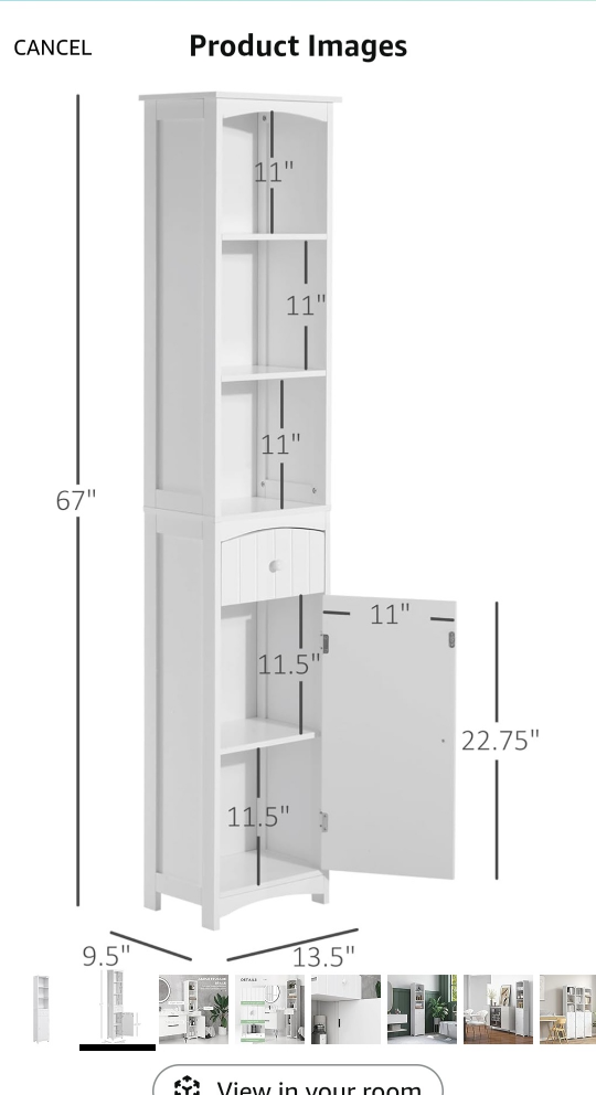 Tall White Storage Cabinet