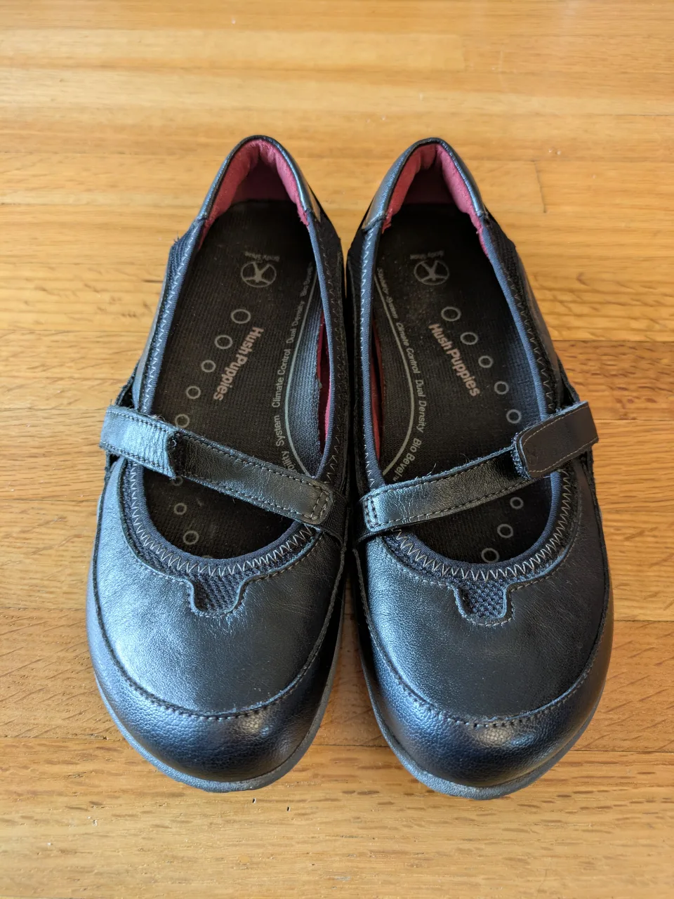 Hush Puppies Women's Black Leather Mary Janes thumbnail