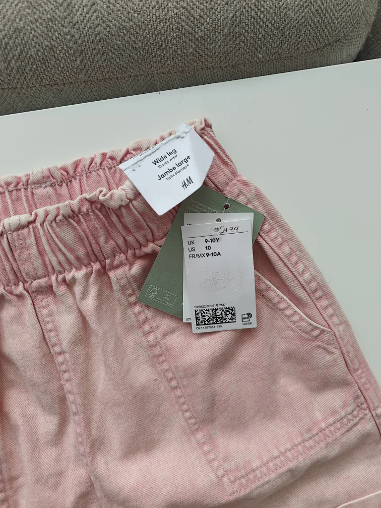 Pink H&M Wide Leg Cargo Pants Size 10 image indicator(3)