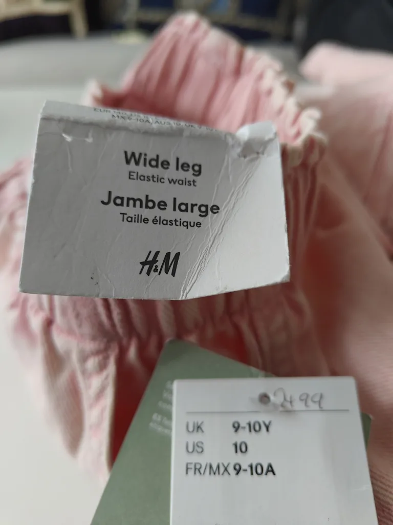 Pink H&M Wide Leg Cargo Pants Size 10 image indicator(5)