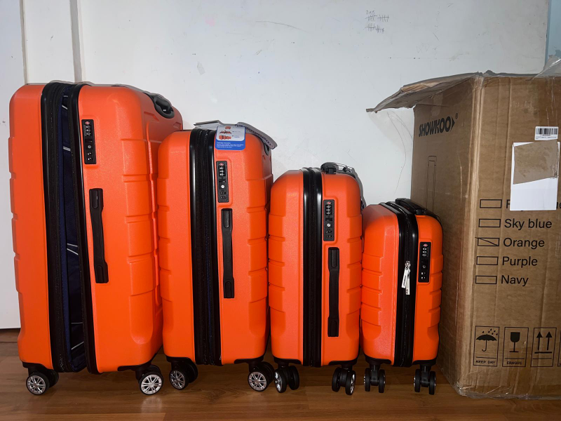 Showkoo 4-Piece Luggage Set - Bright Orange