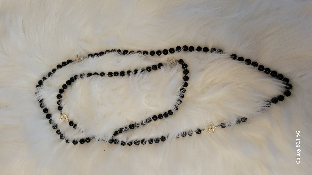 Black Bead long Necklace - photo 4