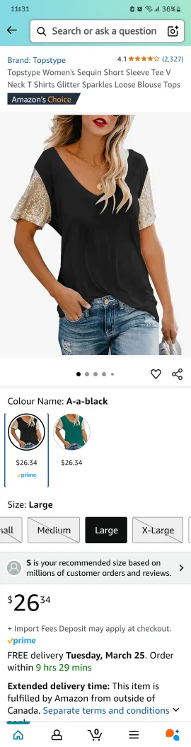 Brand new, never-worn Topstyle Women's Black Sequin Short Sleeve image indicator(4)