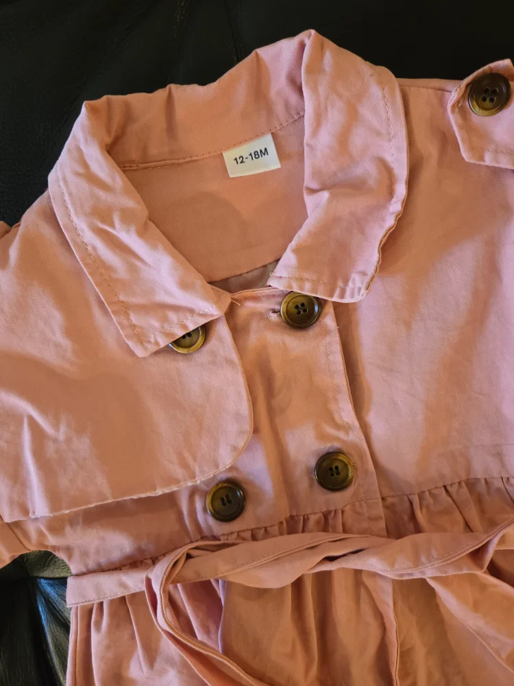 Pink Baby Girl Trench Coat 12-18 Months image indicator(2)