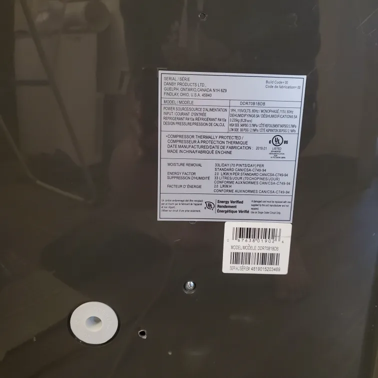 Danby 70 pint dehumidifier image indicator(2)