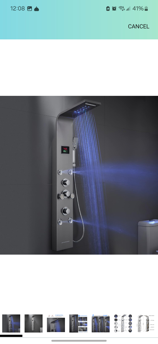 Menatti 6-in-1 SUS304 Stainless Steel Rainfall Shower Panel - photo 4