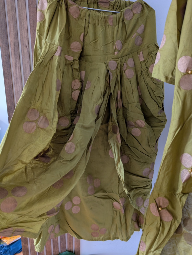 Olive Green Kurti and Skirt Set - photo 3