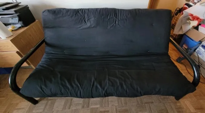 Black Metal Arm Futon Sofa bed convertible Frame - OBO image indicator(2)