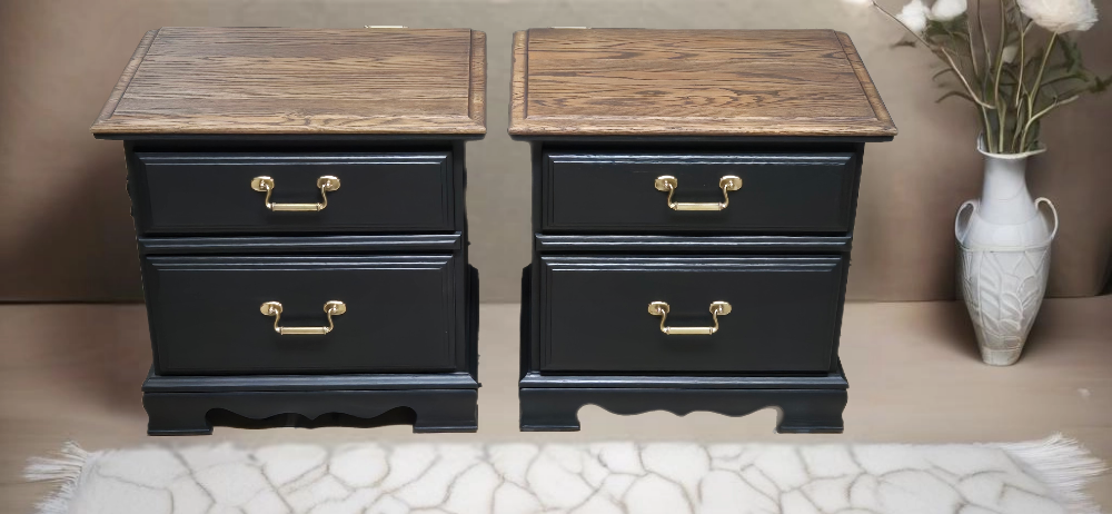 Black Bedroom Set - Dresser and Two Nightstands - photo 2