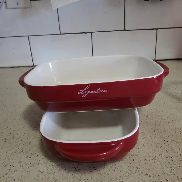 Lagostina Red Ceramic Baking Dishes - Set of Two image indicator(2)