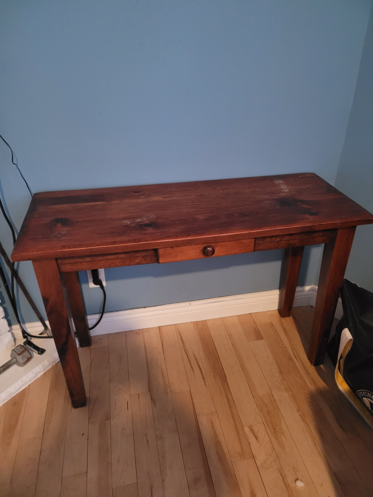 Dark Wood Console Table with Drawer
