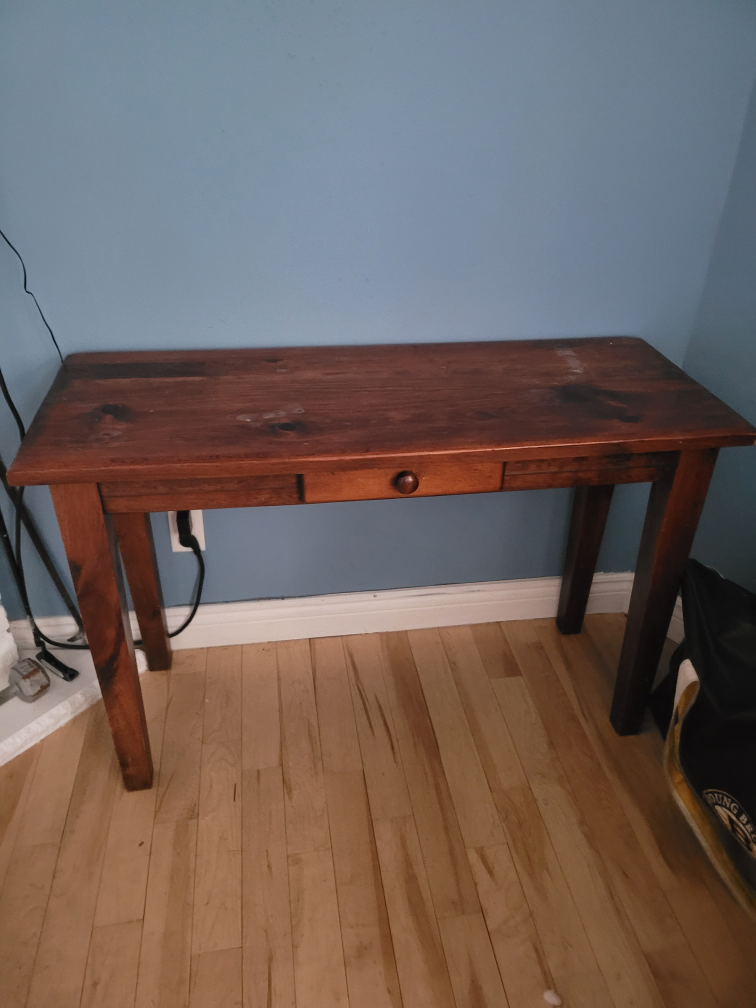 Dark Wood Console Table with Drawer - photo 4