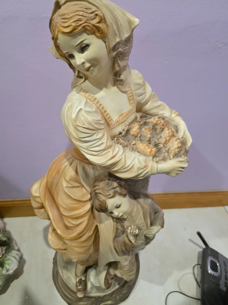 Vintage Woman and Child Statue image indicator(3)