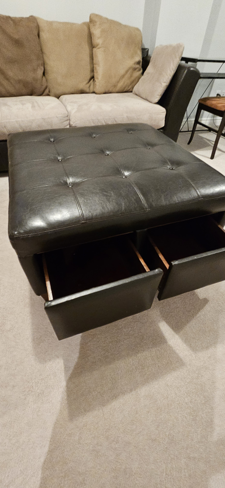 L-Shaped Sectional Sofa with Storage Ottoman - photo 2